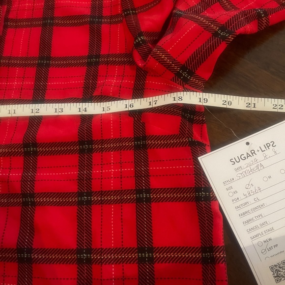 NWT Woodland Red Paid Lorna Shift Mini Dress by SugarLips - Picture 8 of 9